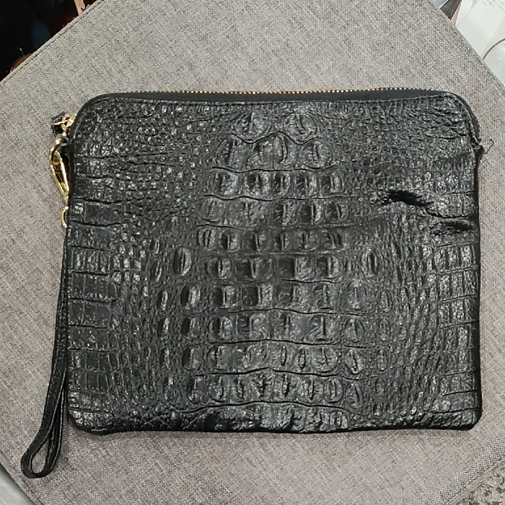 Black Embossed Clutch